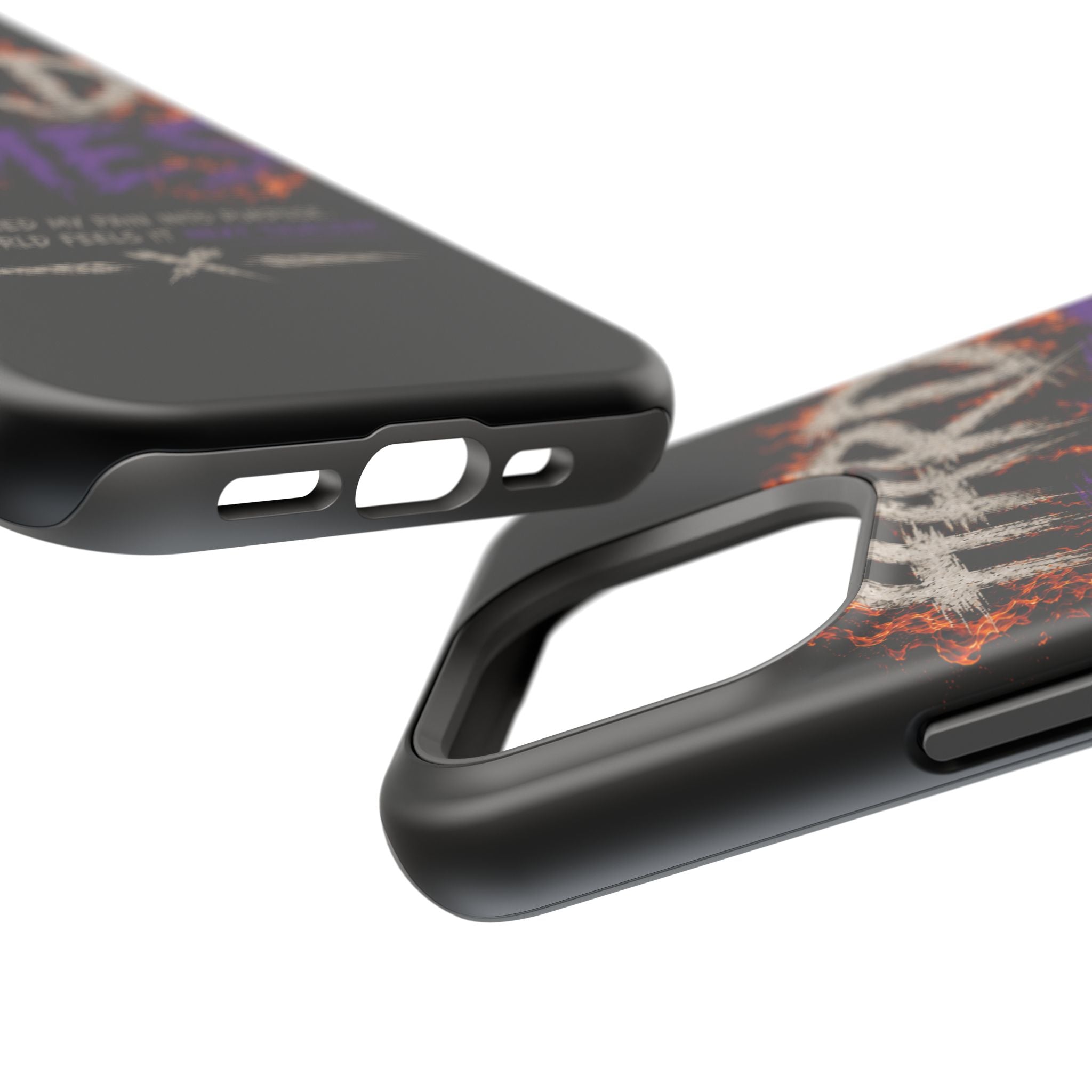Impact-Resistant Phone Case — "HARD TIMES" Flame Graphic, Motivational Quote