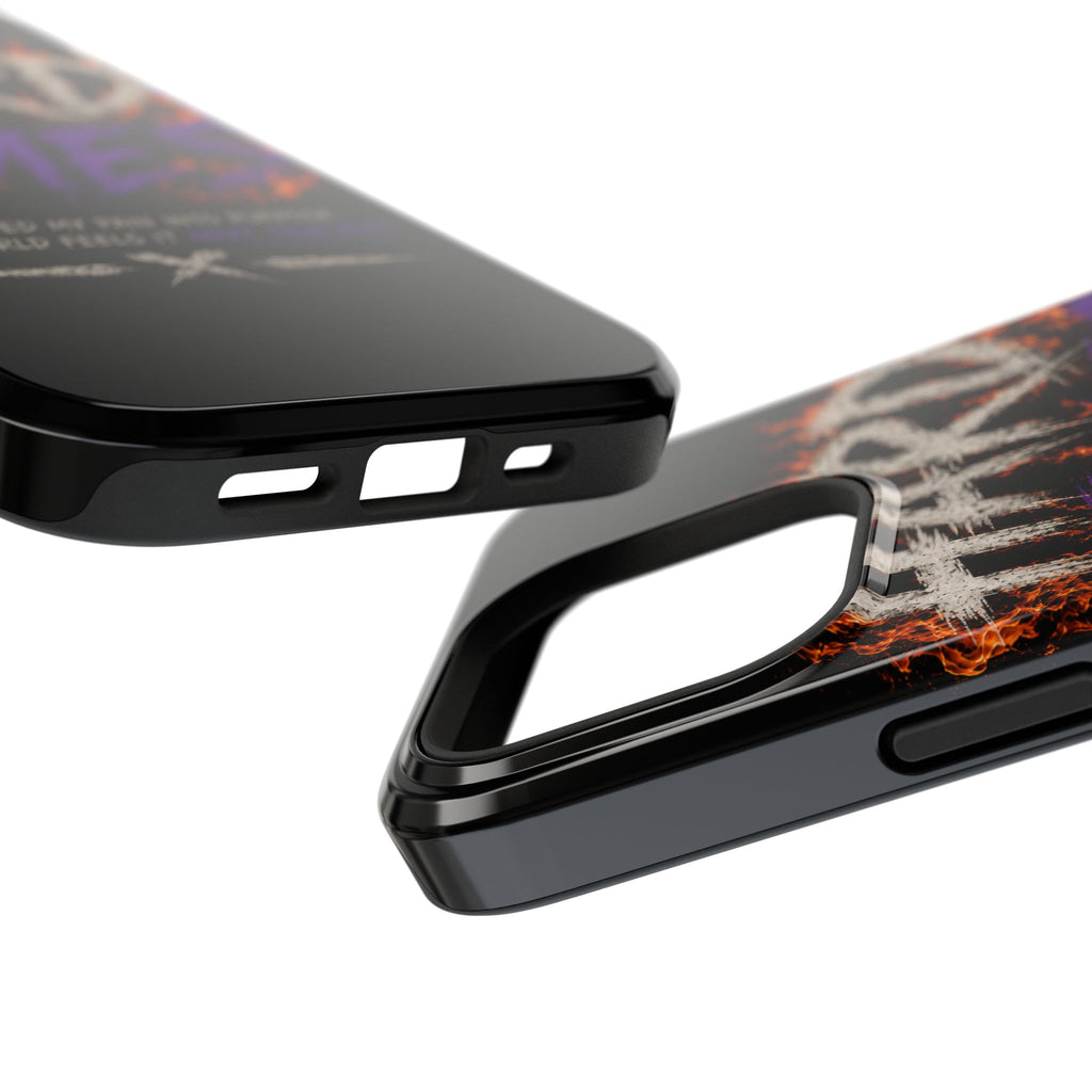 Impact-Resistant Phone Case — "HARD TIMES" Flame Graphic, Motivational Quote