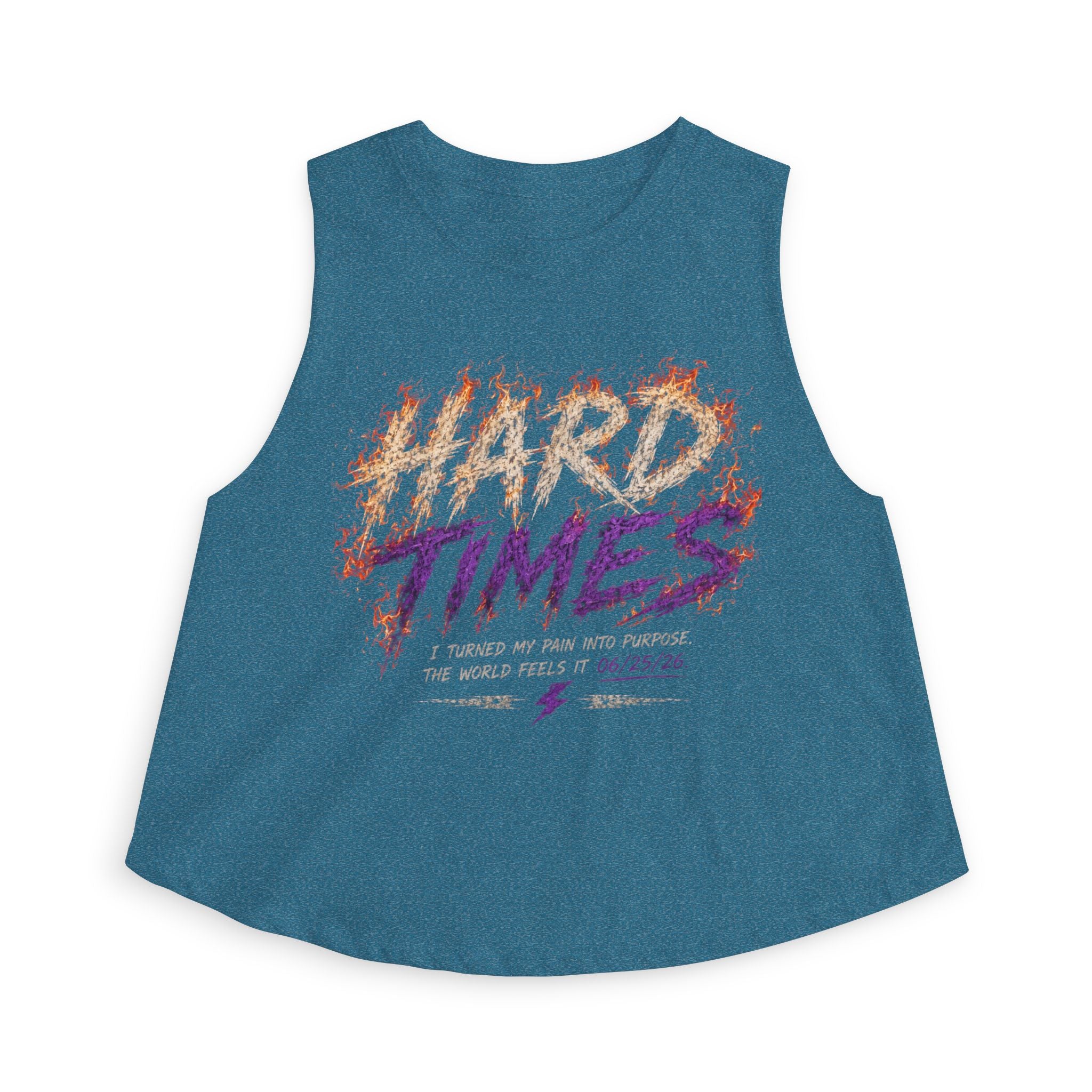 Hard Times Crop Top — Retro Grunge Graphic Women's Tank