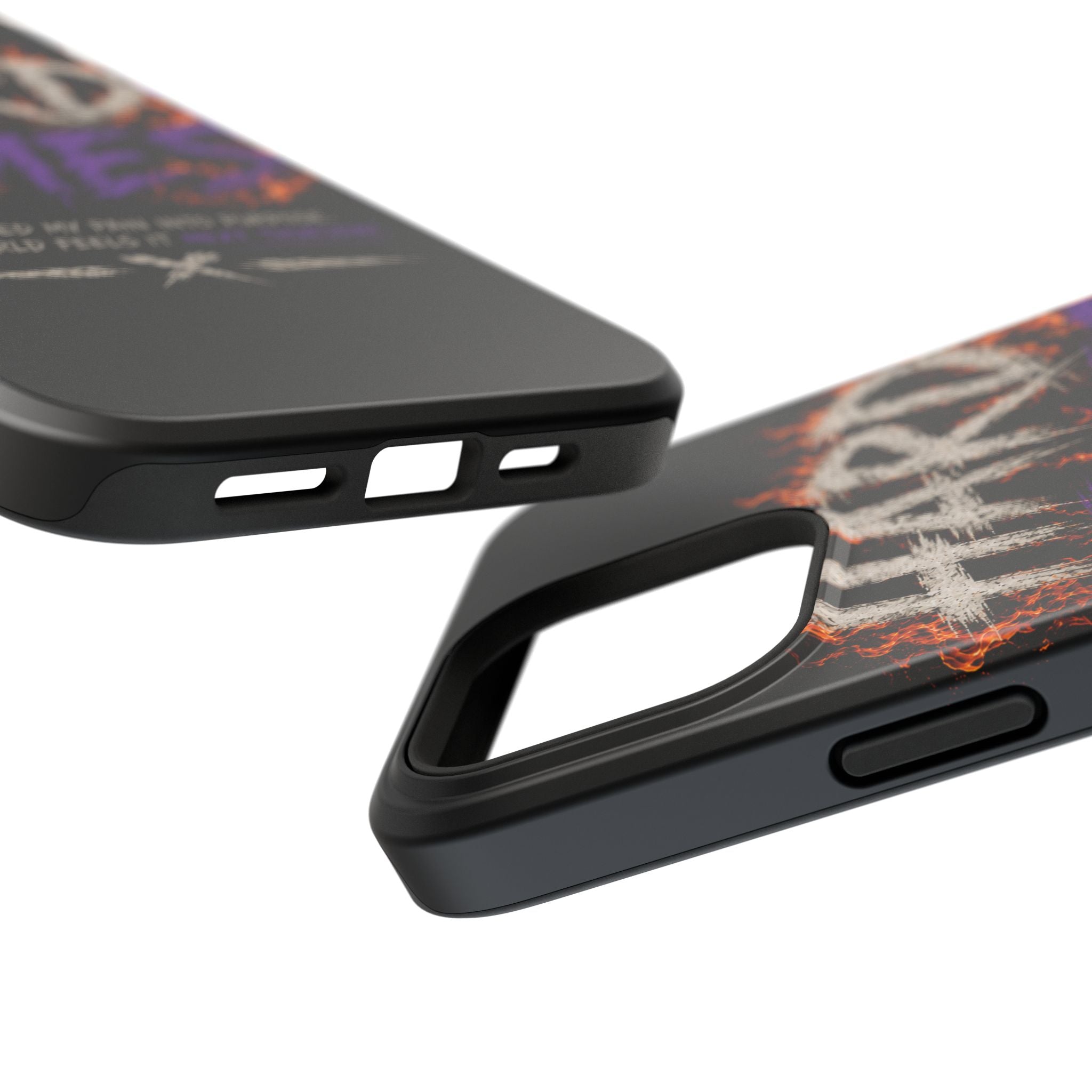 Impact-Resistant Phone Case — "HARD TIMES" Flame Graphic, Motivational Quote