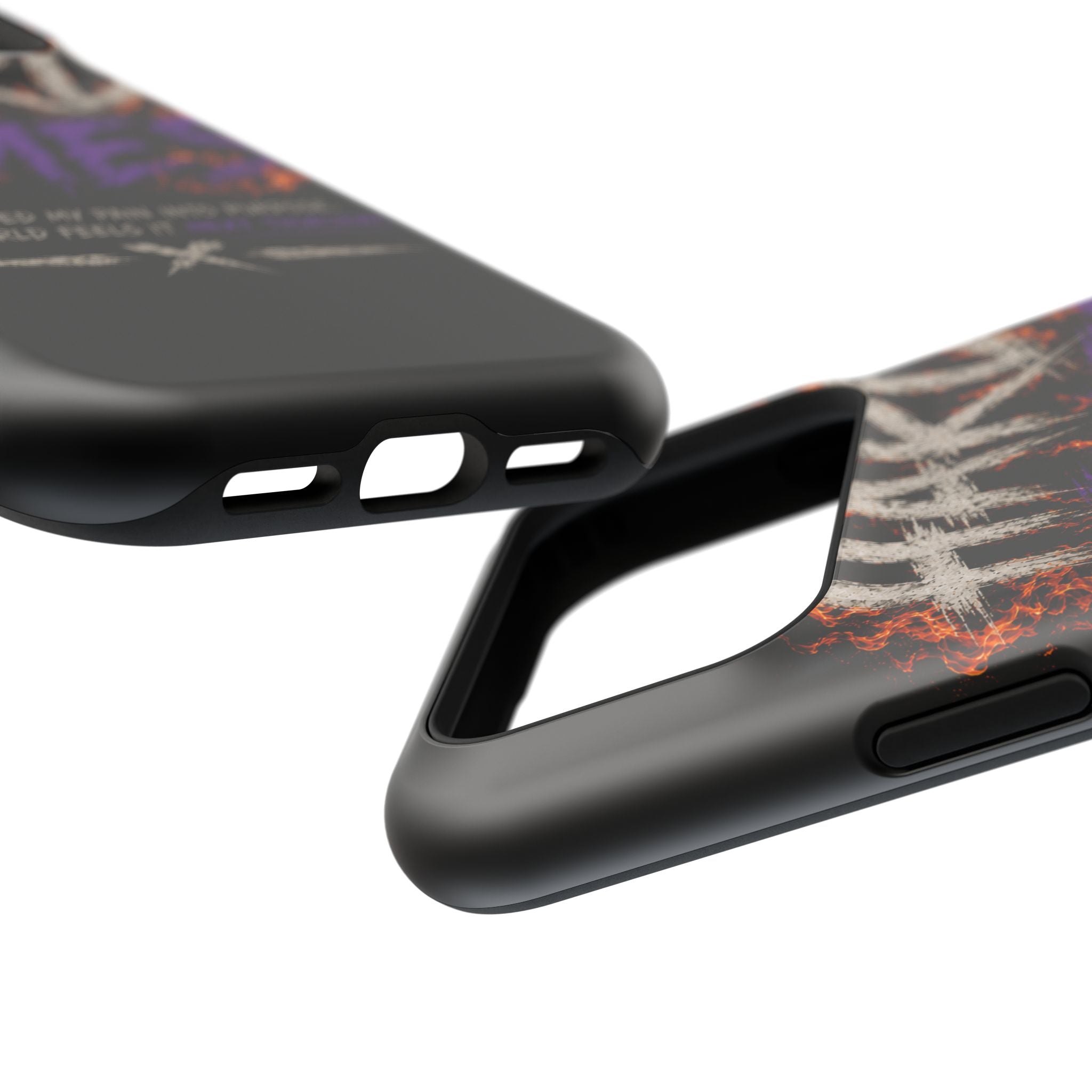Impact-Resistant Phone Case — "HARD TIMES" Flame Graphic, Motivational Quote