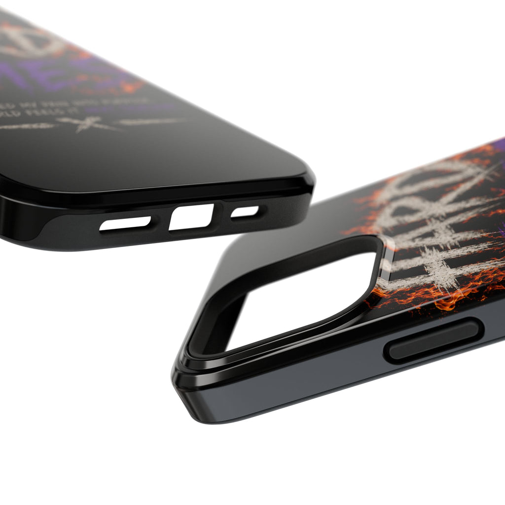 Impact-Resistant Phone Case — "HARD TIMES" Flame Graphic, Motivational Quote