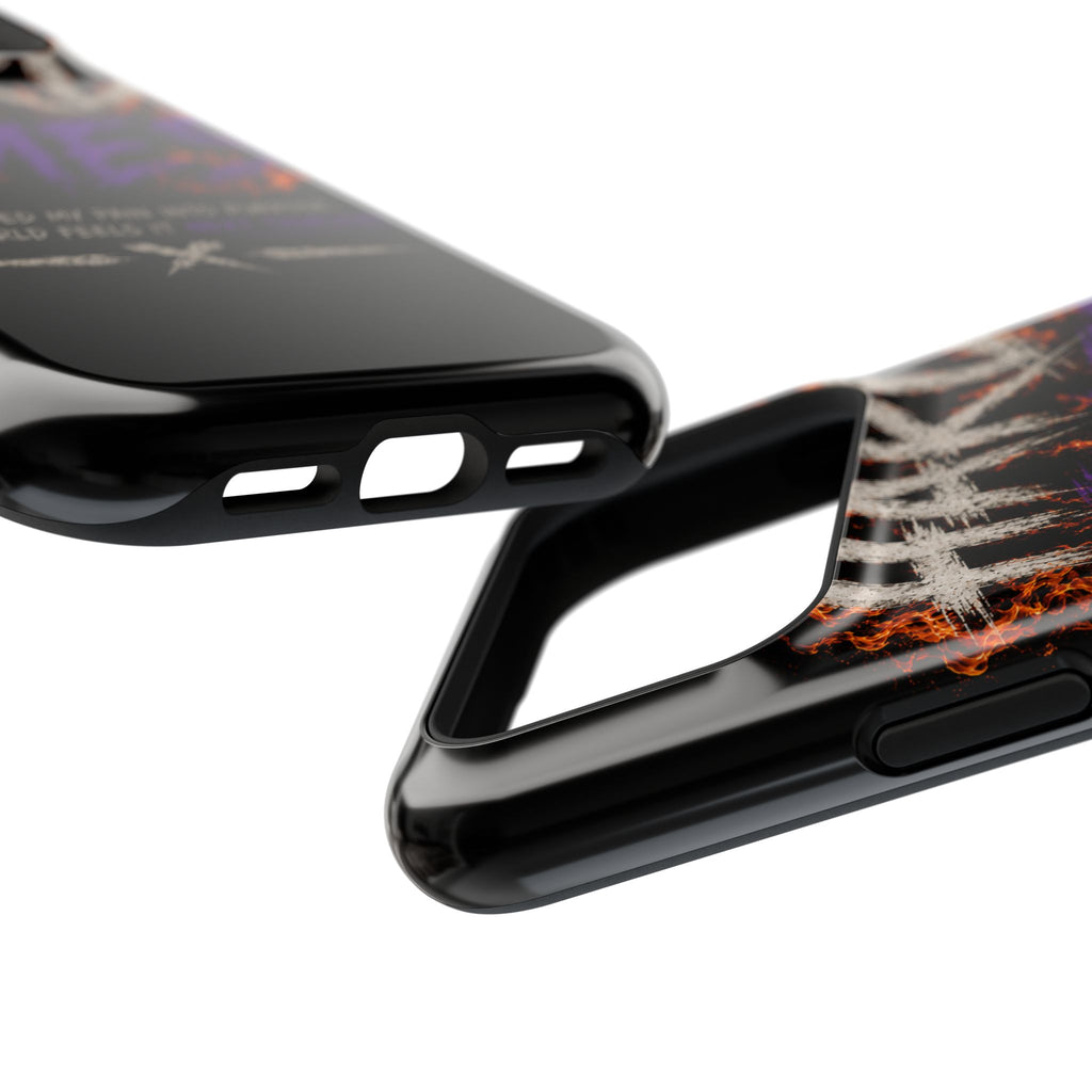 Impact-Resistant Phone Case — "HARD TIMES" Flame Graphic, Motivational Quote