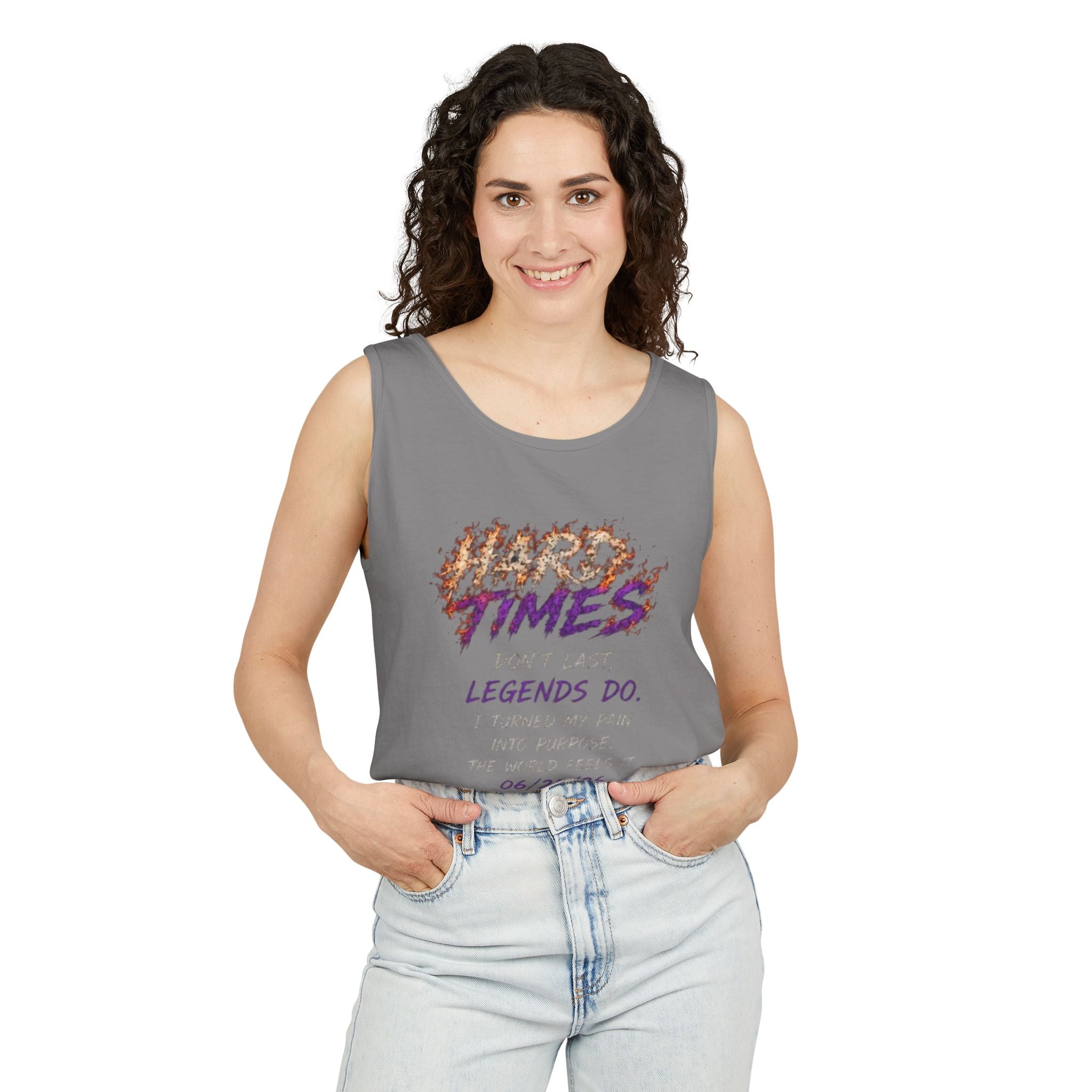 Tank Top — "Good Times Don't Last, Legends Do" Motivational Graphic Tank