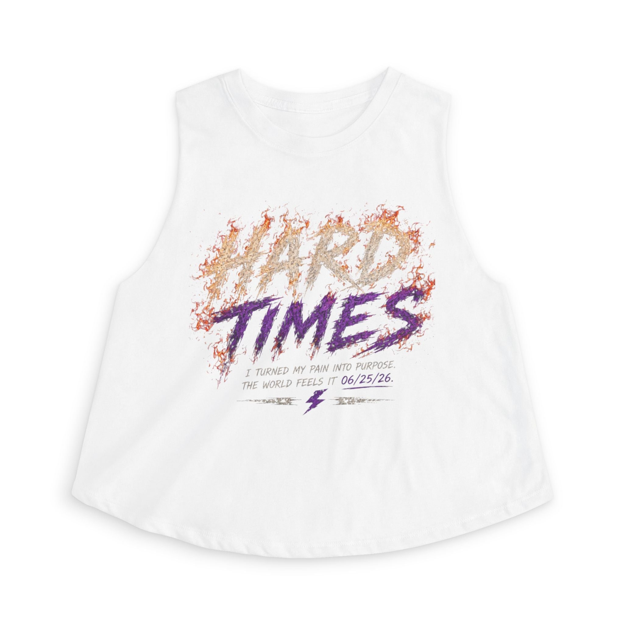 Hard Times Crop Top — Retro Grunge Graphic Women's Tank