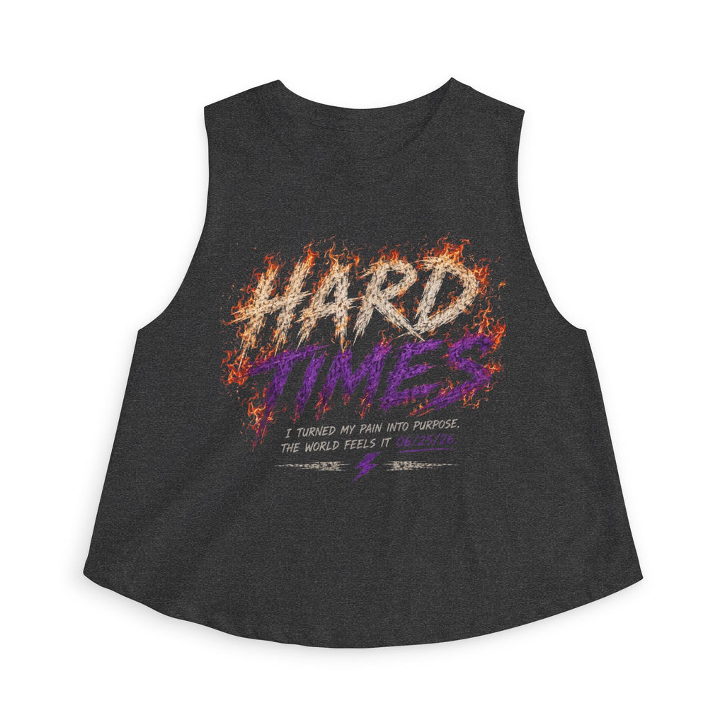 Hard Times Crop Top — Retro Grunge Graphic Women's Tank