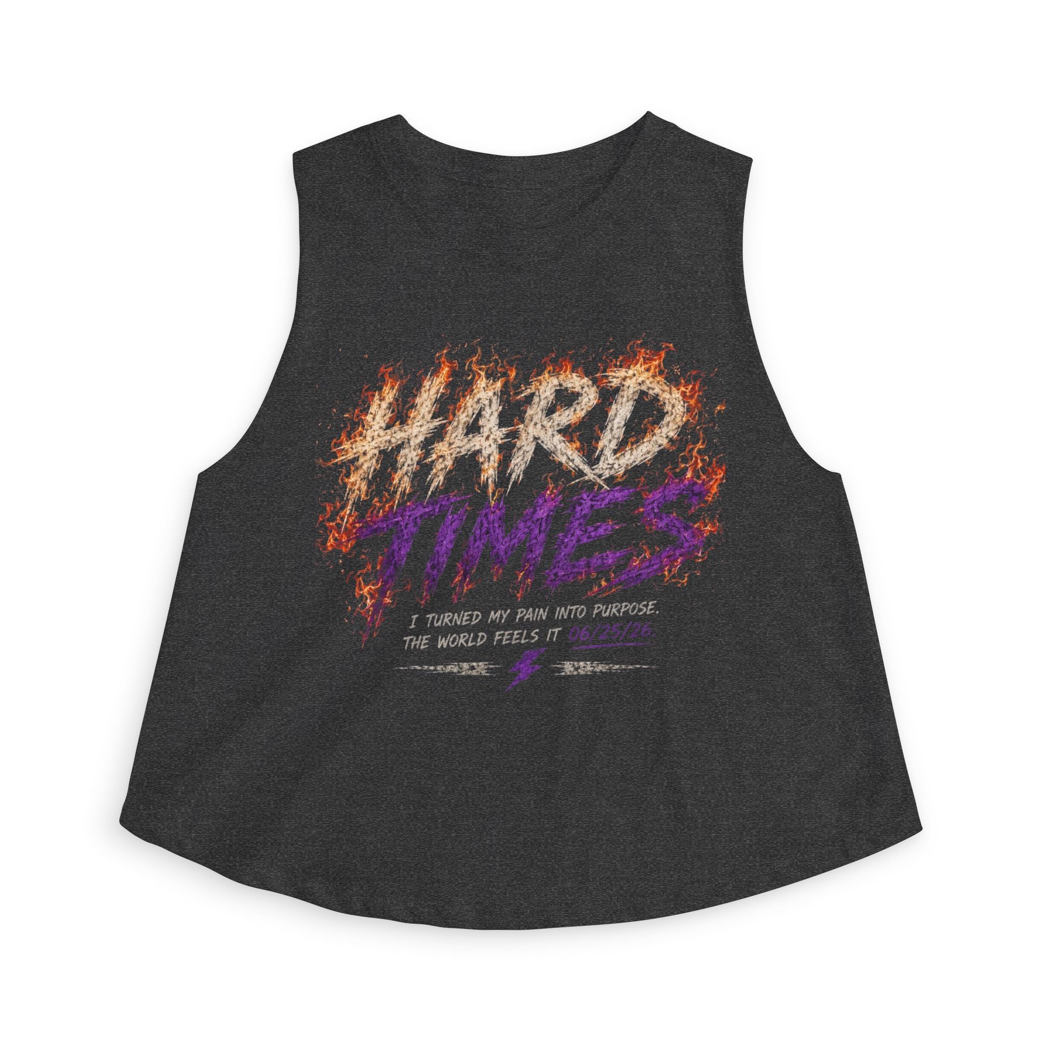 Hard Times Crop Top — Retro Grunge Graphic Women's Tank