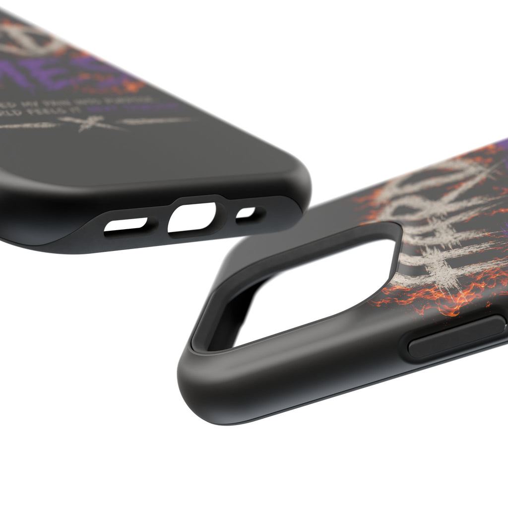Impact-Resistant Phone Case — "HARD TIMES" Flame Graphic, Motivational Quote