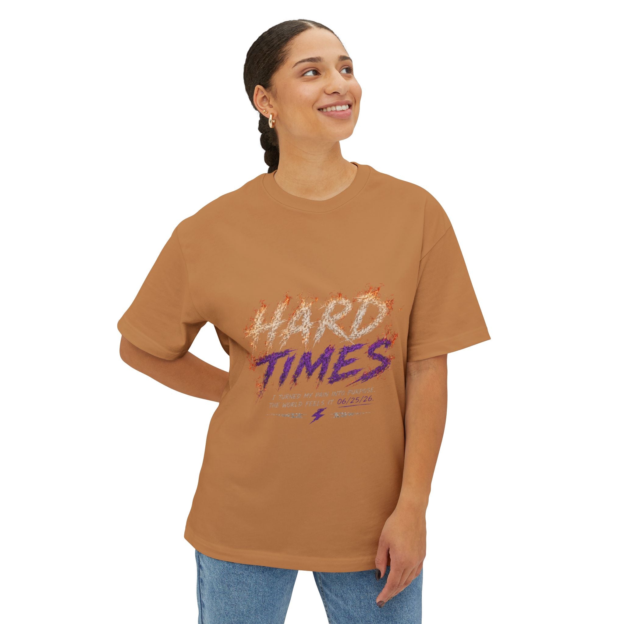 Hard Times Oversized Graphic Tee — T-Shirt