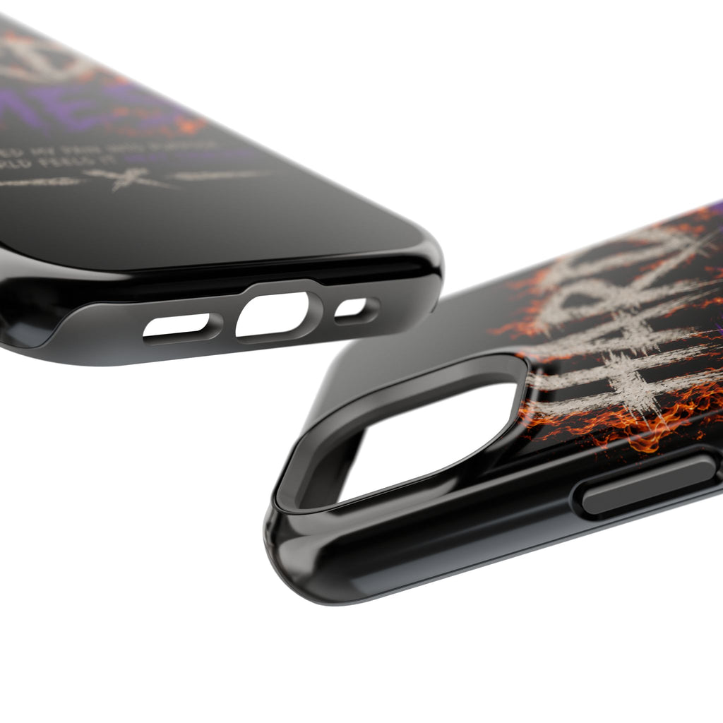 Impact-Resistant Phone Case — "HARD TIMES" Flame Graphic, Motivational Quote