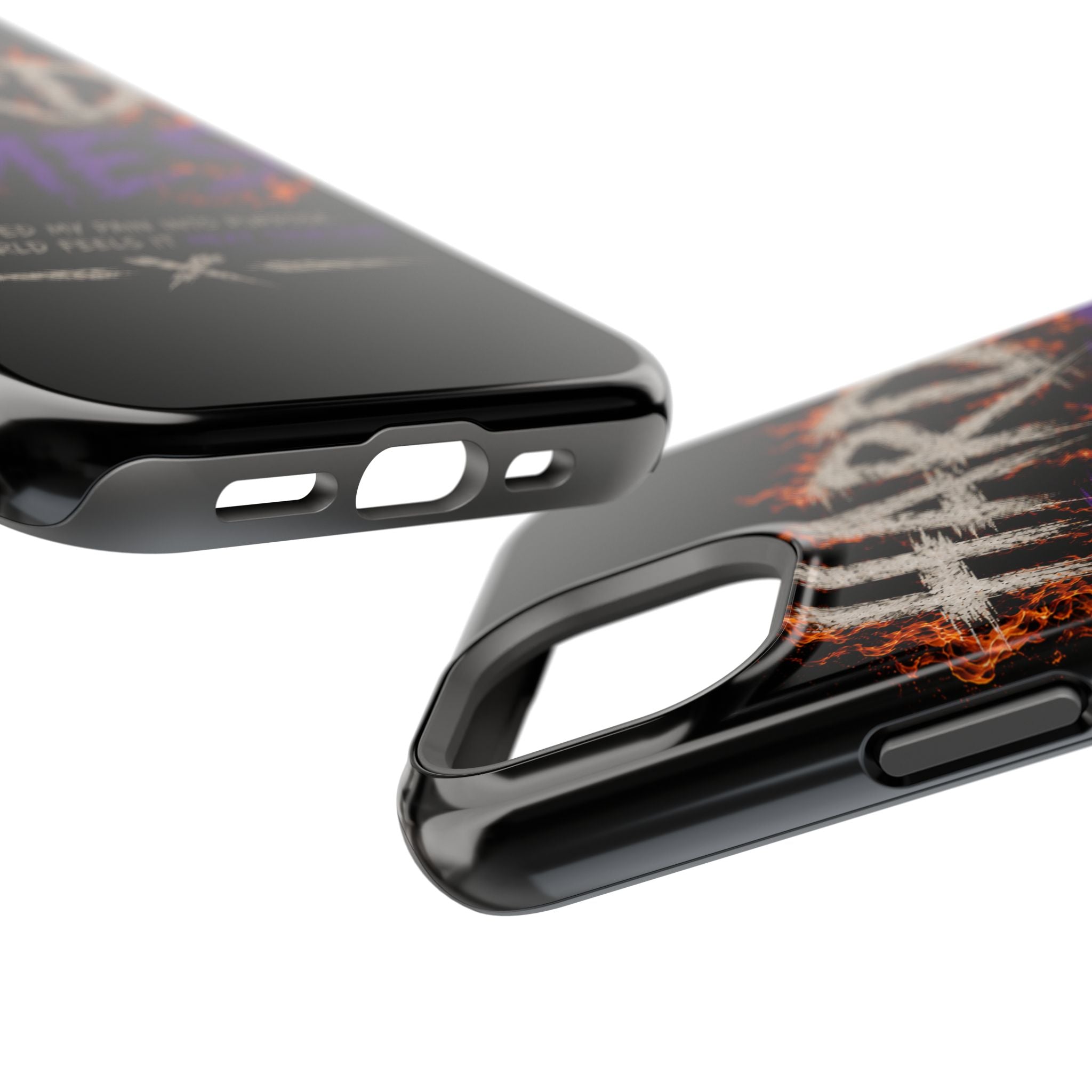 Impact-Resistant Phone Case — "HARD TIMES" Flame Graphic, Motivational Quote