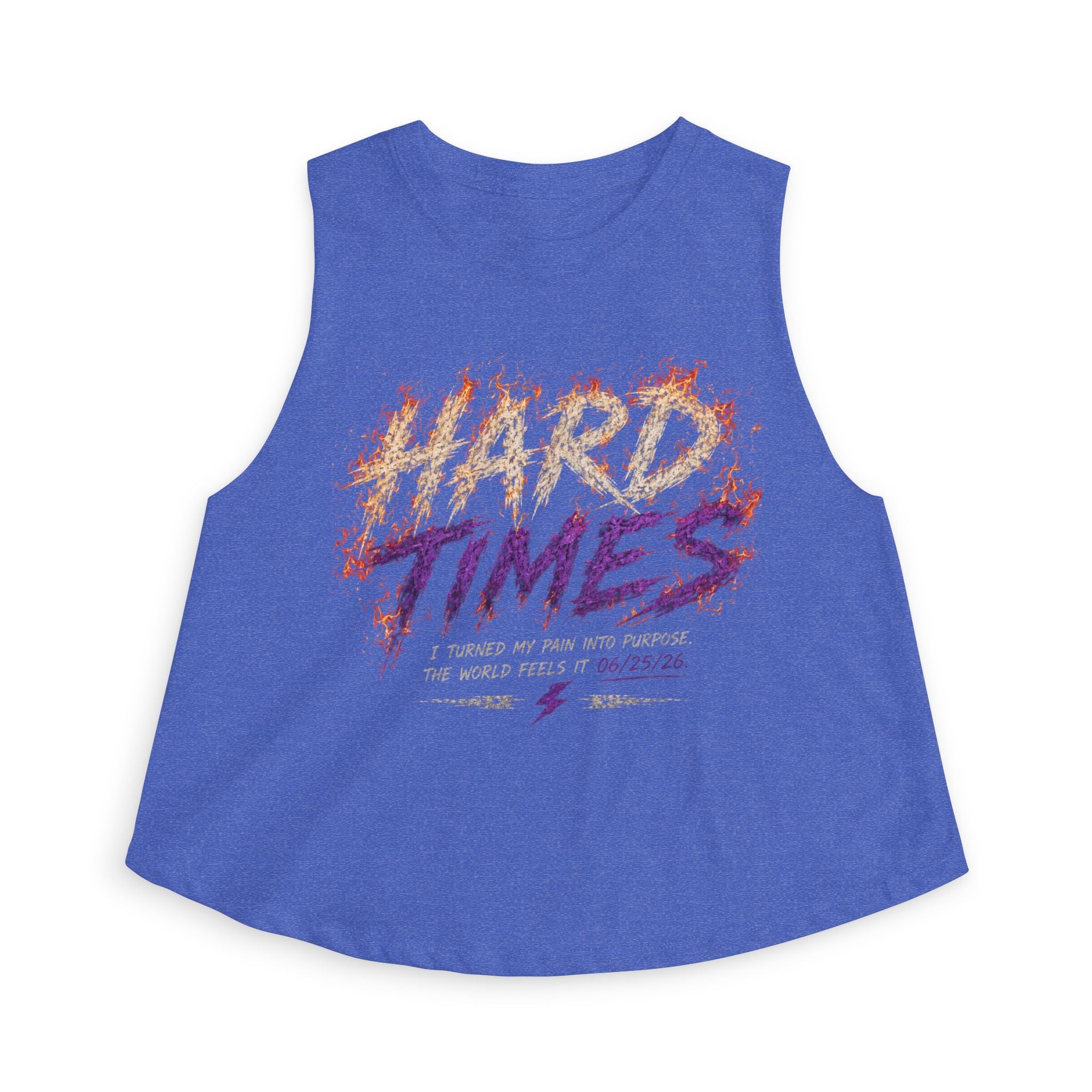 Hard Times Crop Top — Retro Grunge Graphic Women's Tank