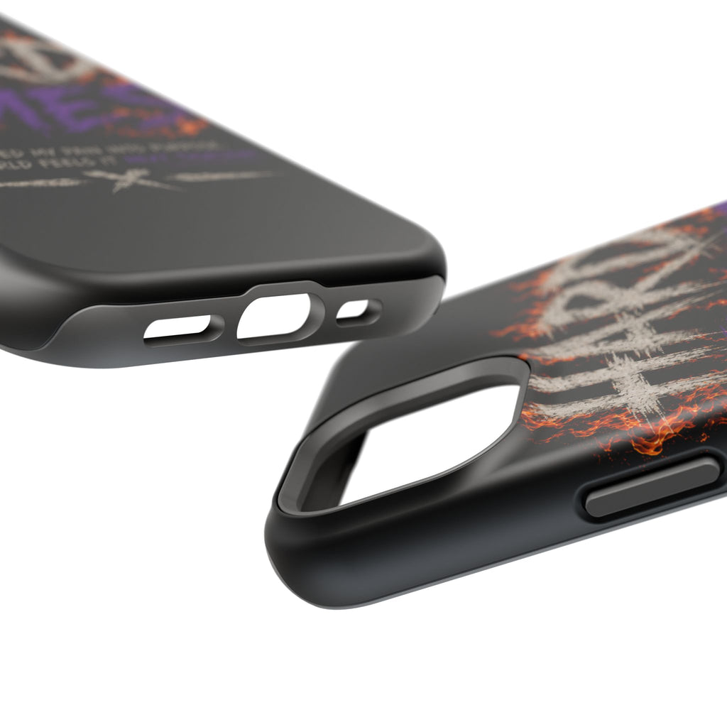 Impact-Resistant Phone Case — "HARD TIMES" Flame Graphic, Motivational Quote