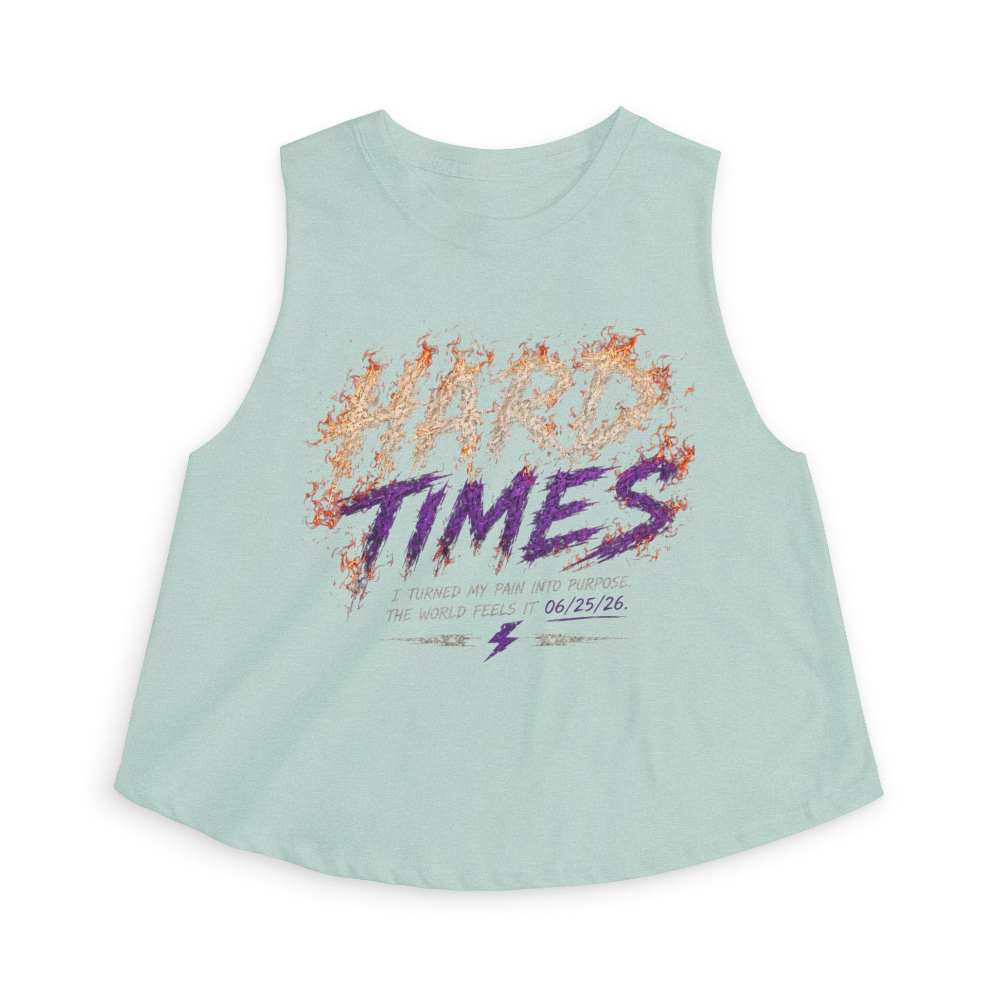 Hard Times Crop Top — Retro Grunge Graphic Women's Tank