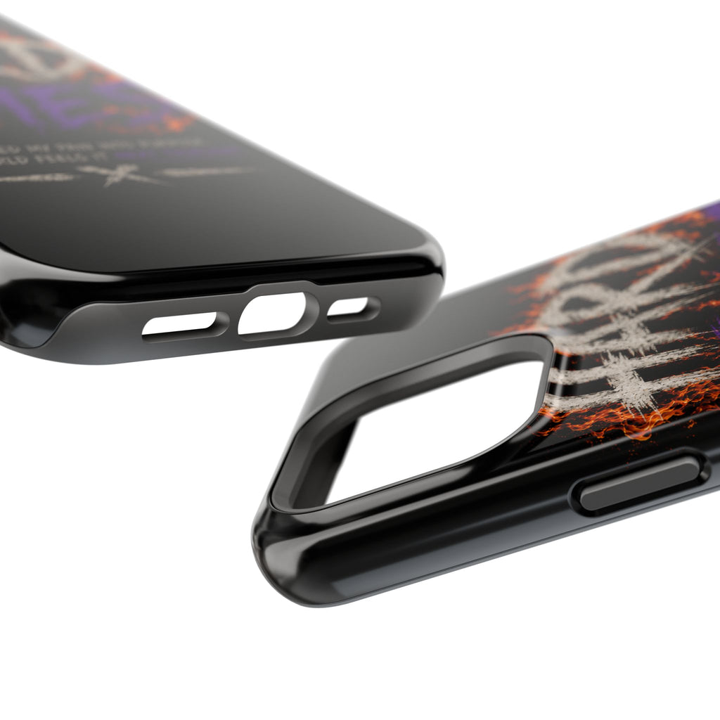 Impact-Resistant Phone Case — "HARD TIMES" Flame Graphic, Motivational Quote