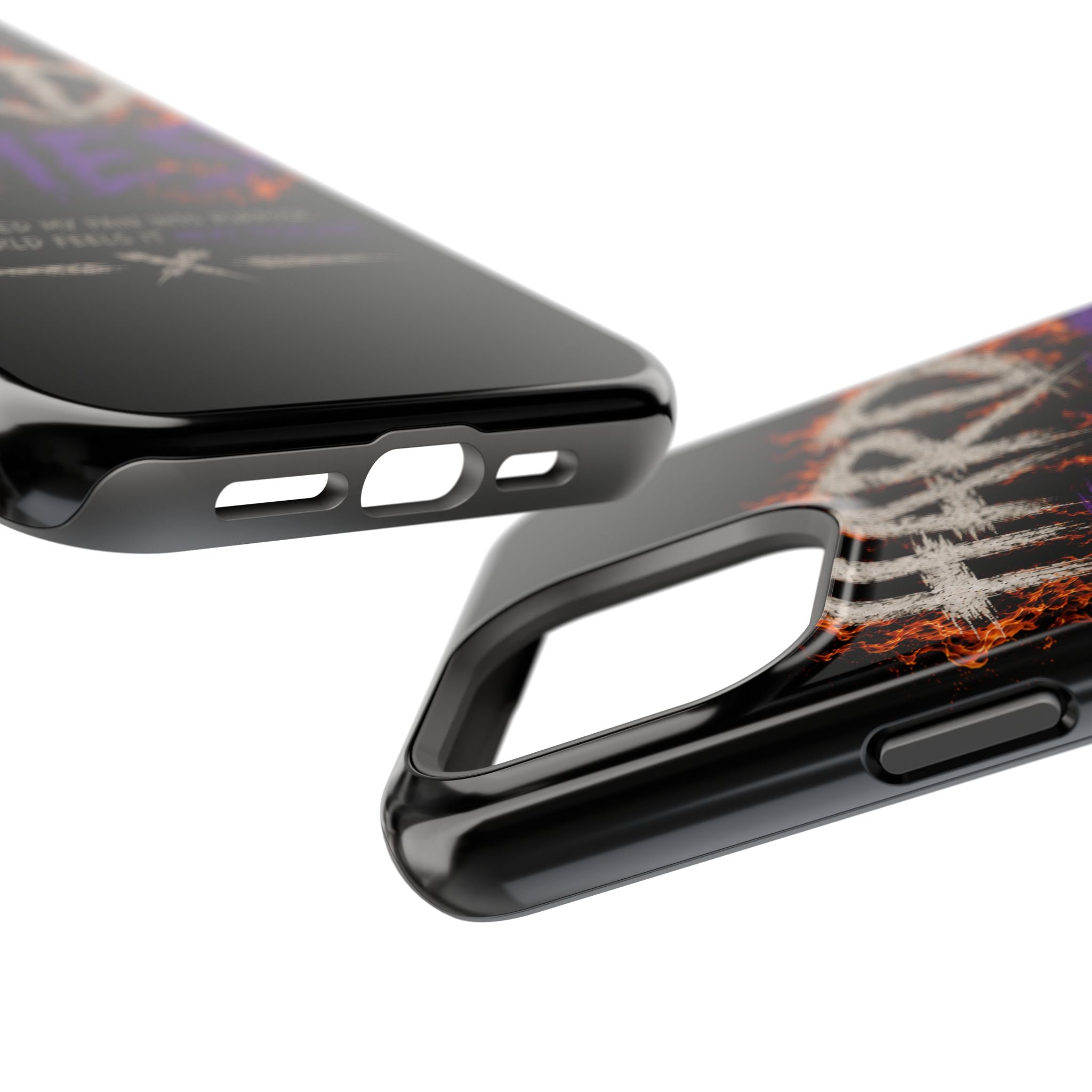 Impact-Resistant Phone Case — "HARD TIMES" Flame Graphic, Motivational Quote