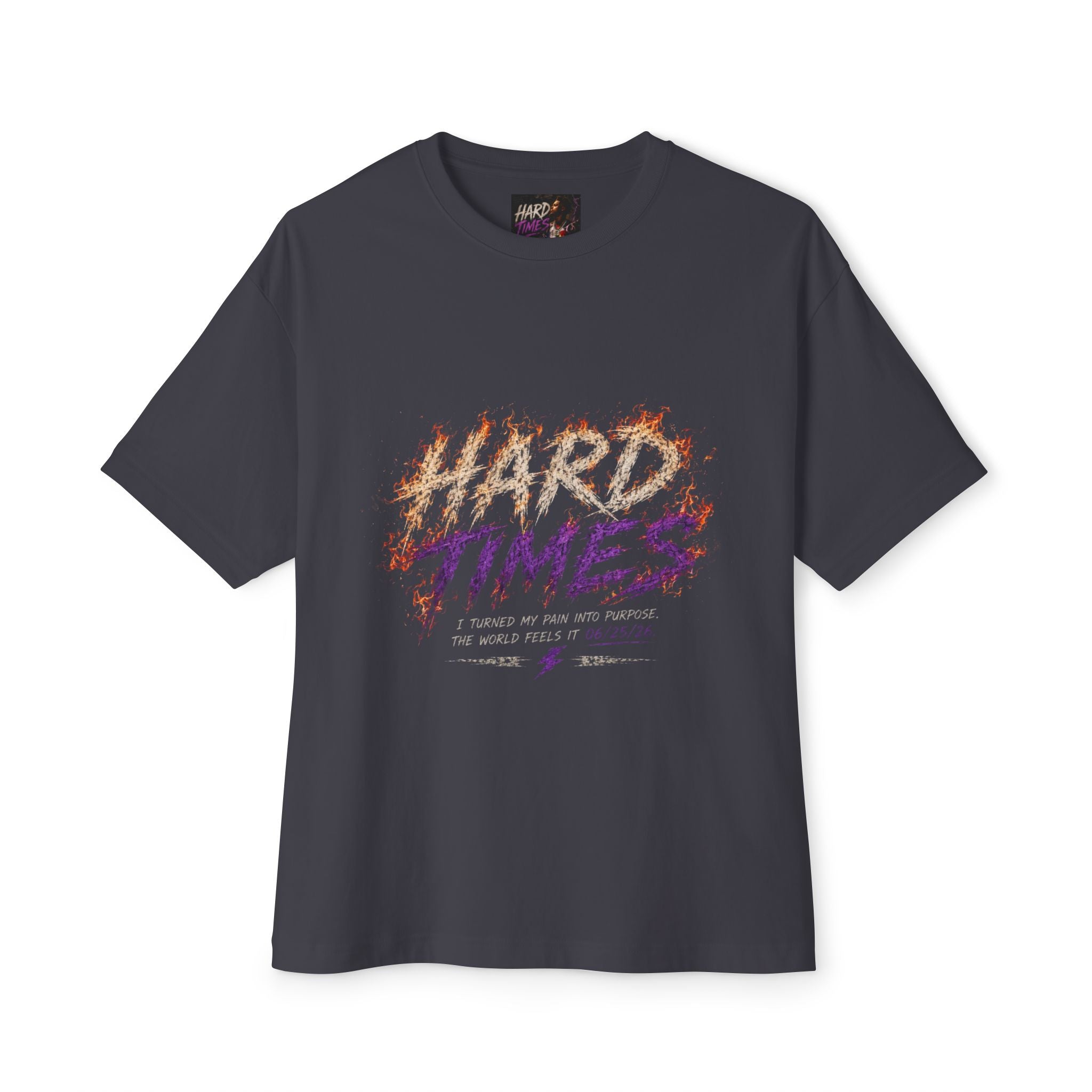 Hard Times Oversized Graphic Tee — T-Shirt