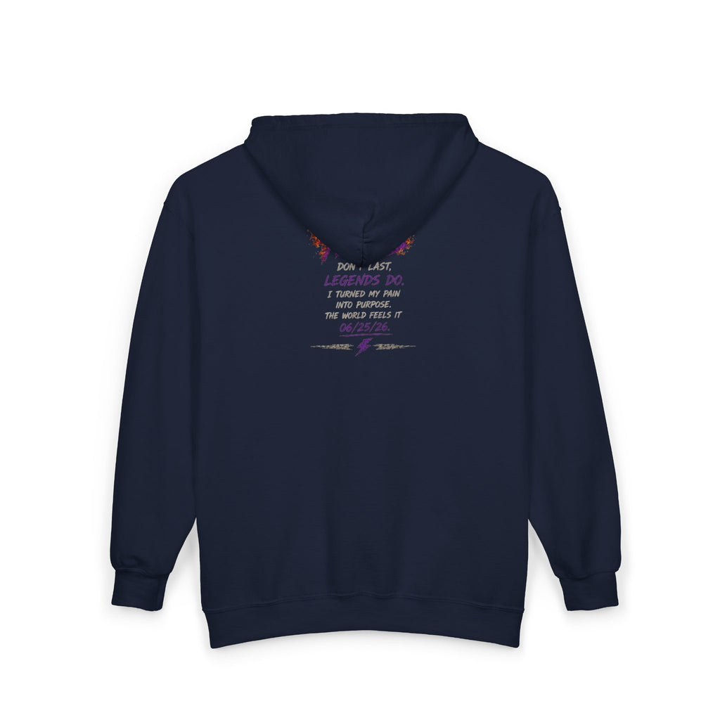 Hard Times Zip Hoodie — Retro Grunge "Hard Times" Graphic Full-Zip Sweatshirt