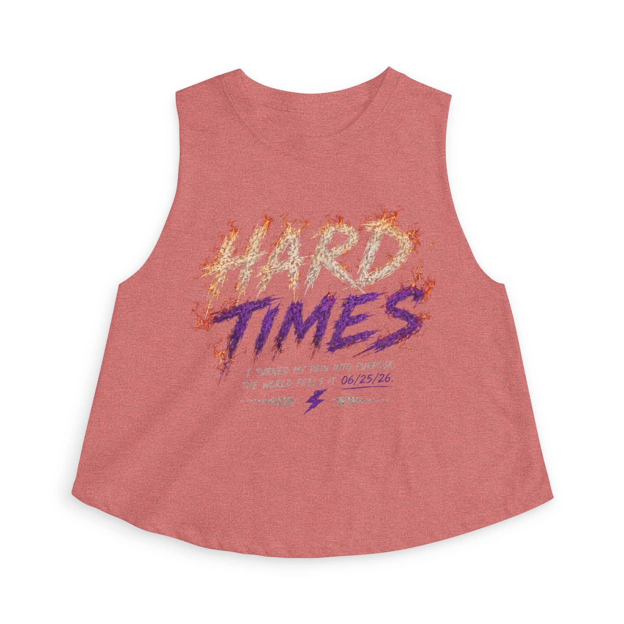 Hard Times Crop Top — Retro Grunge Graphic Women's Tank