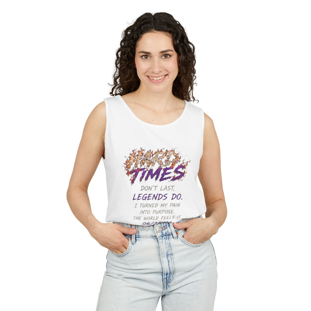 Tank Top — "Good Times Don't Last, Legends Do" Motivational Graphic Tank