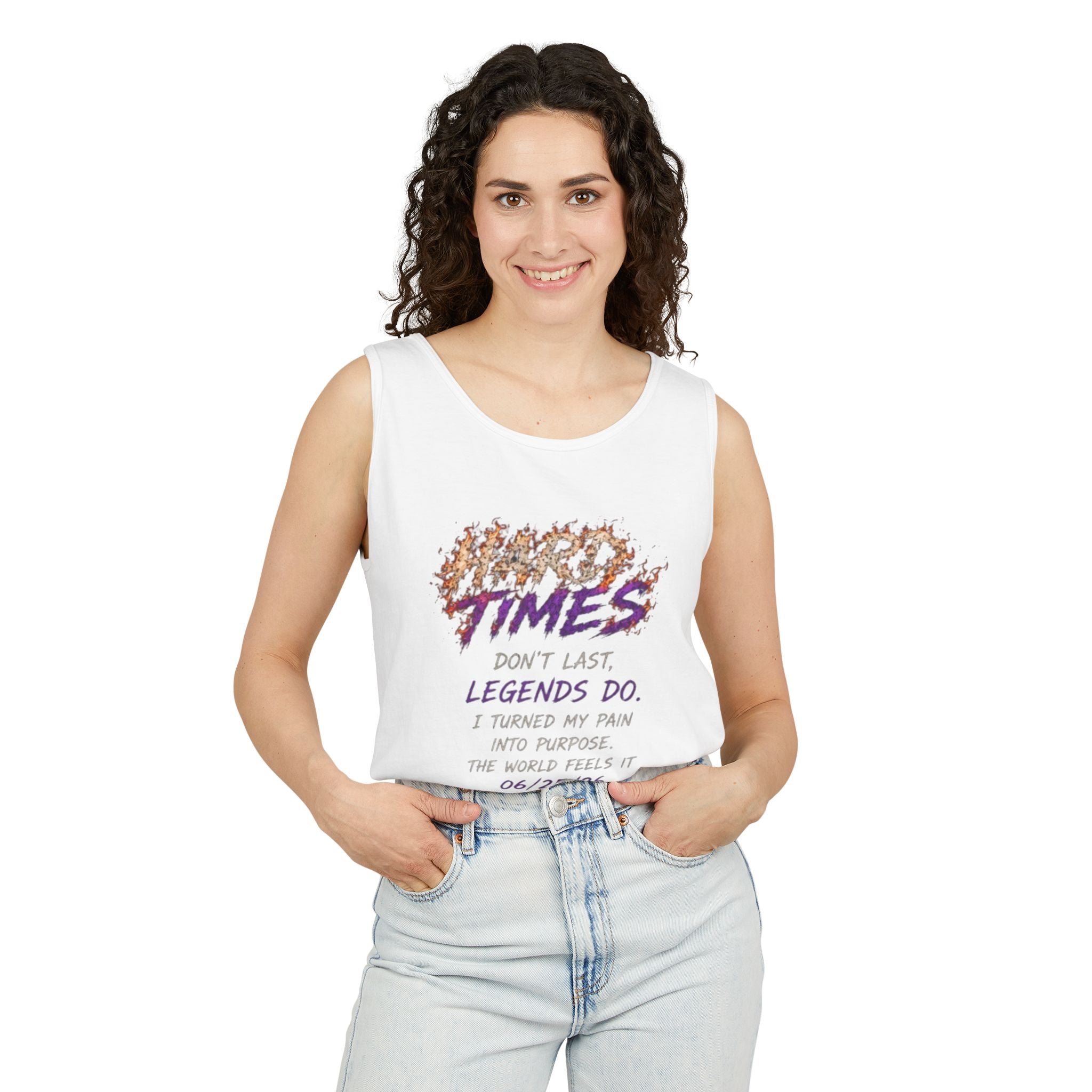Tank Top — "Good Times Don't Last, Legends Do" Motivational Graphic Tank