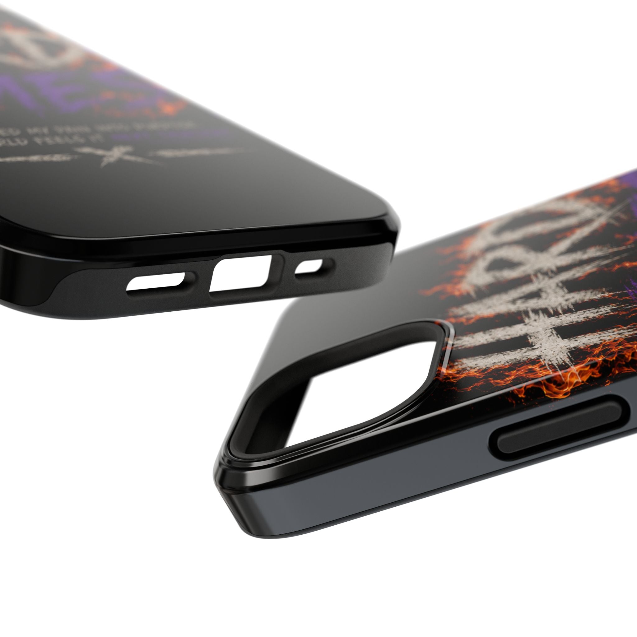 Impact-Resistant Phone Case — "HARD TIMES" Flame Graphic, Motivational Quote