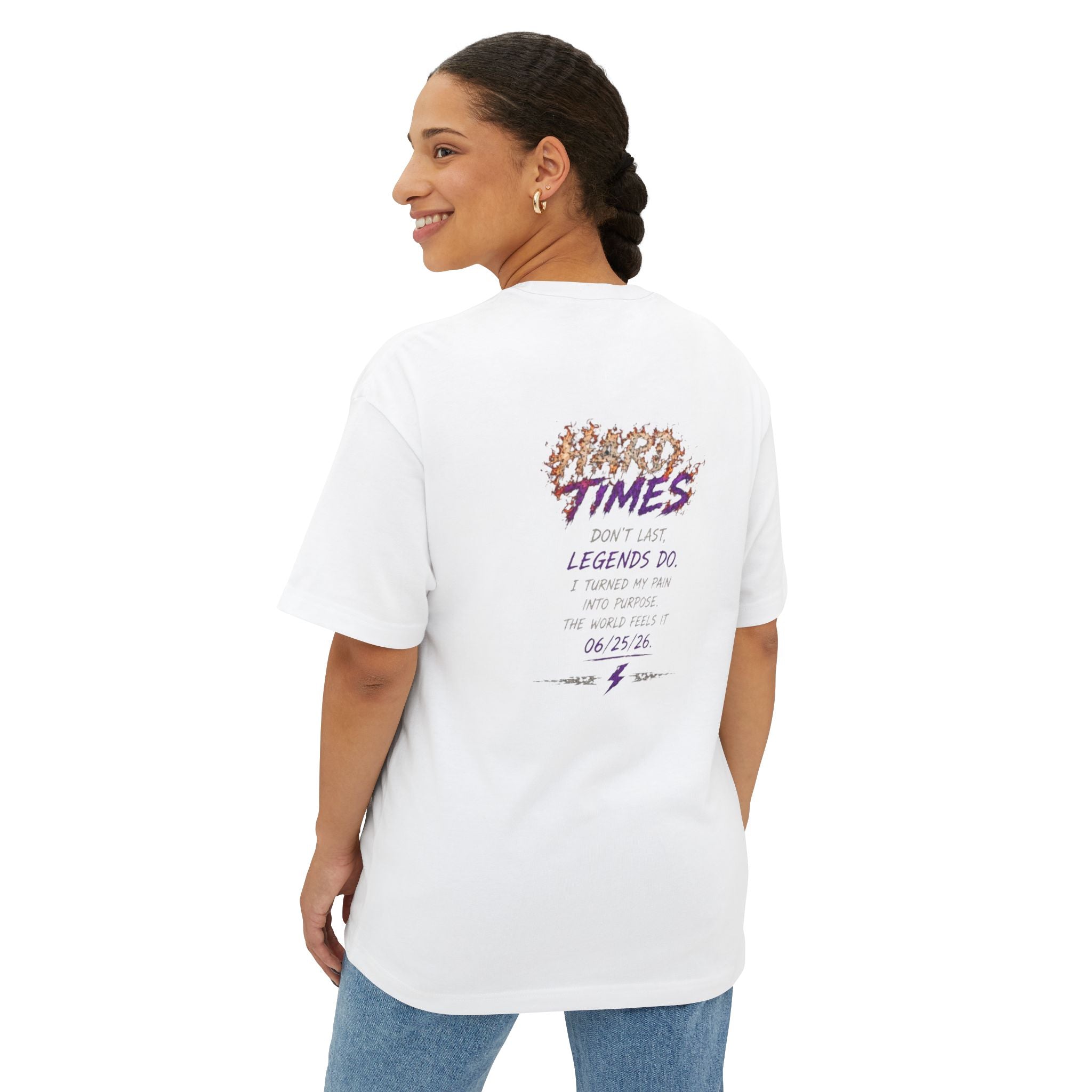 Hard Times Oversized Graphic Tee — T-Shirt