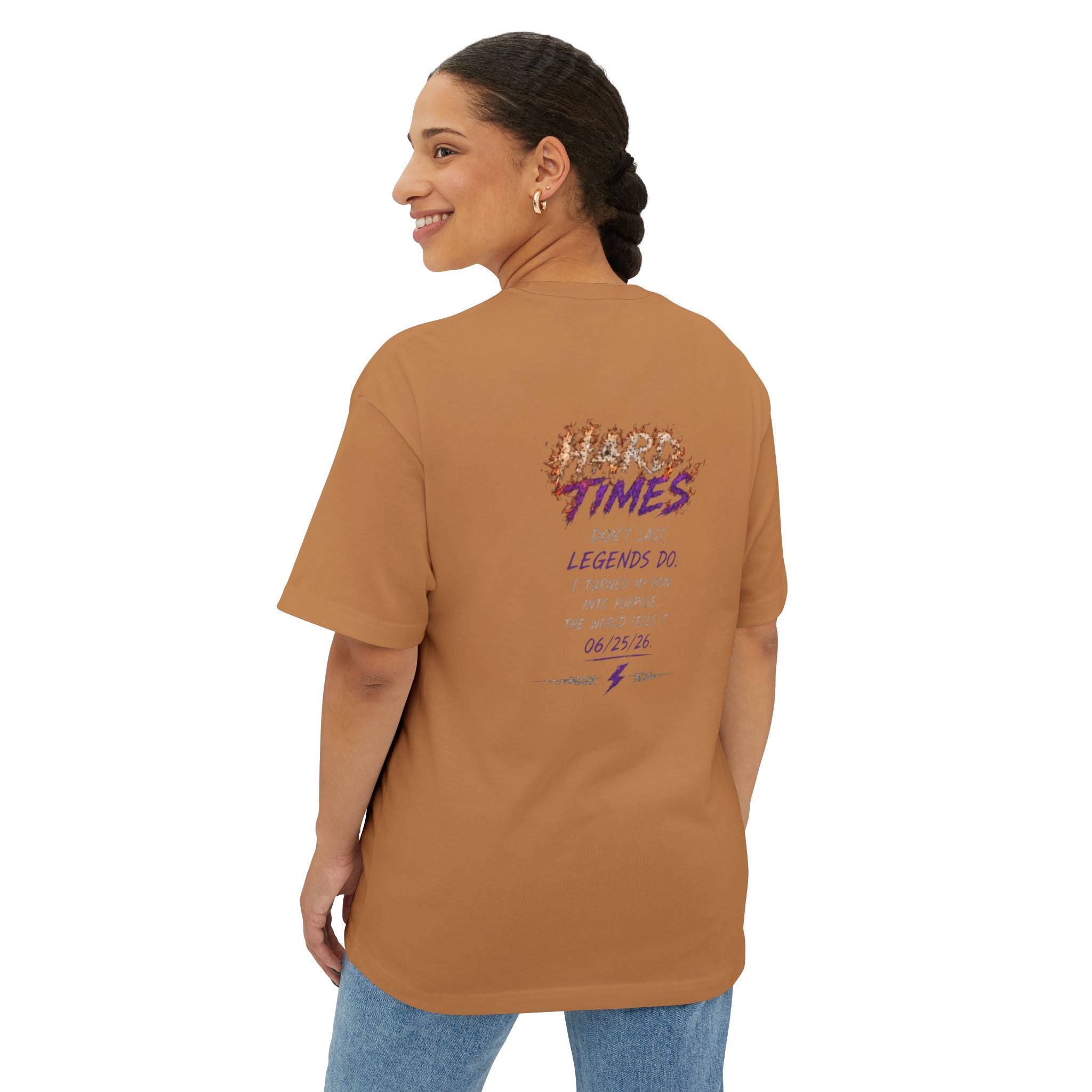 Hard Times Oversized Graphic Tee — T-Shirt