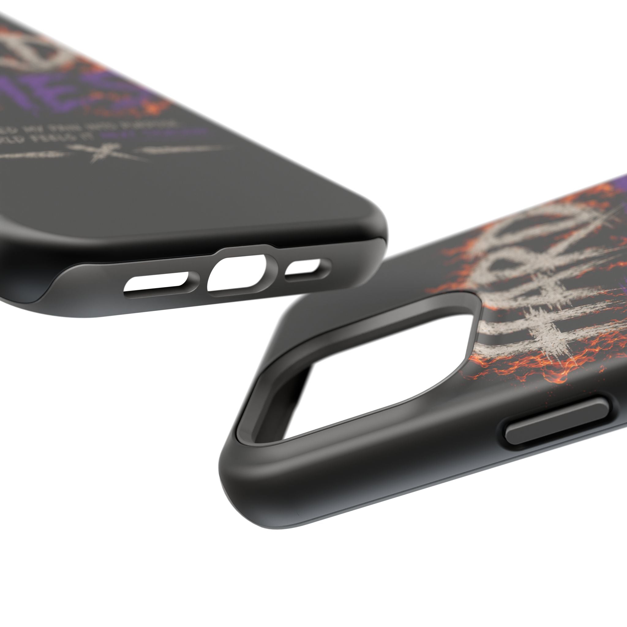 Impact-Resistant Phone Case — "HARD TIMES" Flame Graphic, Motivational Quote