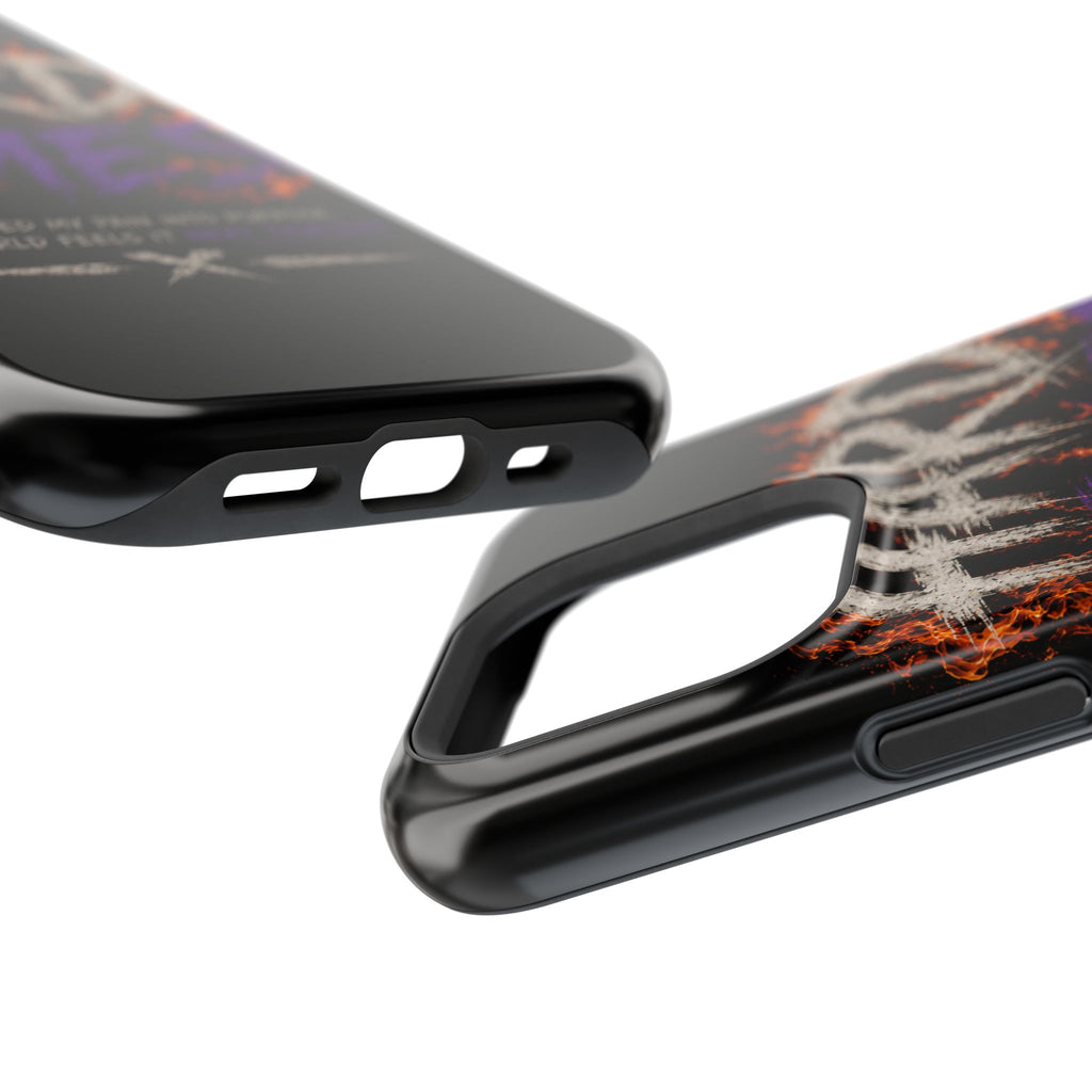 Impact-Resistant Phone Case — "HARD TIMES" Flame Graphic, Motivational Quote