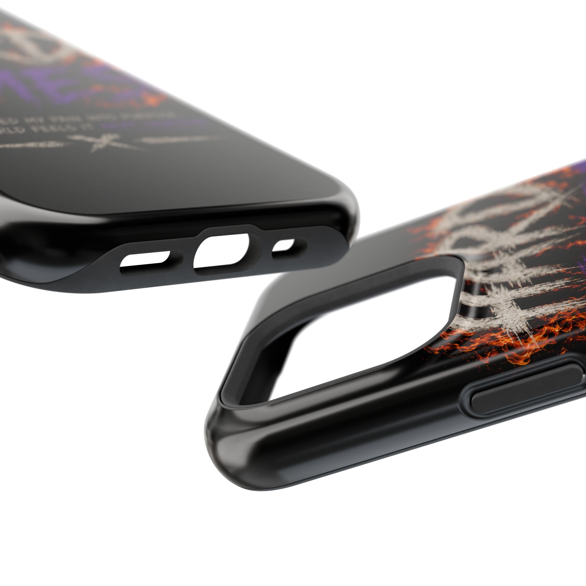 Impact-Resistant Phone Case — "HARD TIMES" Flame Graphic, Motivational Quote