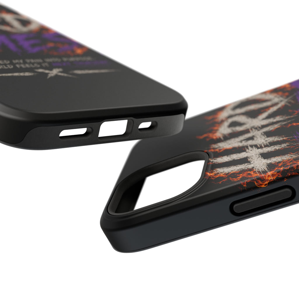 Impact-Resistant Phone Case — "HARD TIMES" Flame Graphic, Motivational Quote