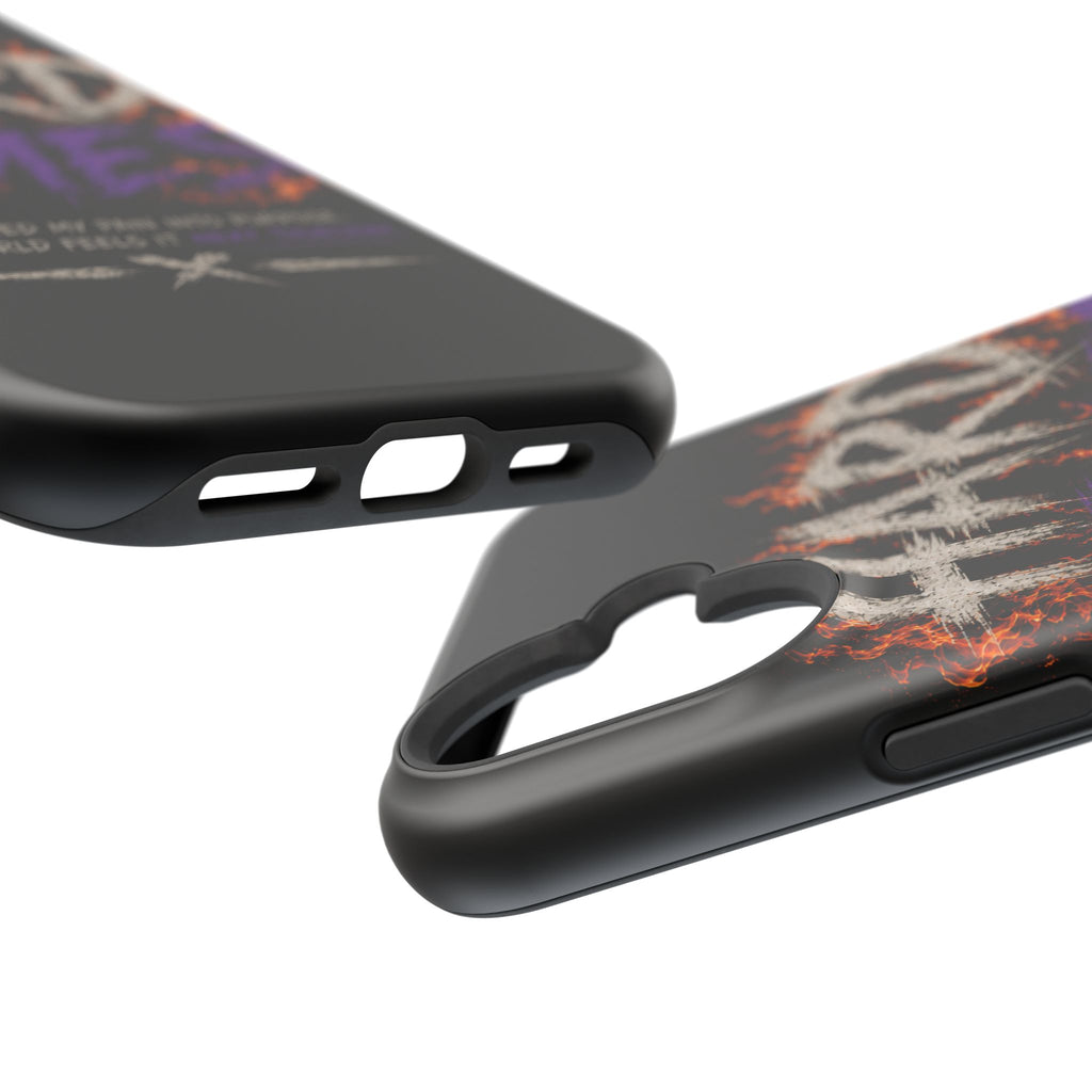 Impact-Resistant Phone Case — "HARD TIMES" Flame Graphic, Motivational Quote