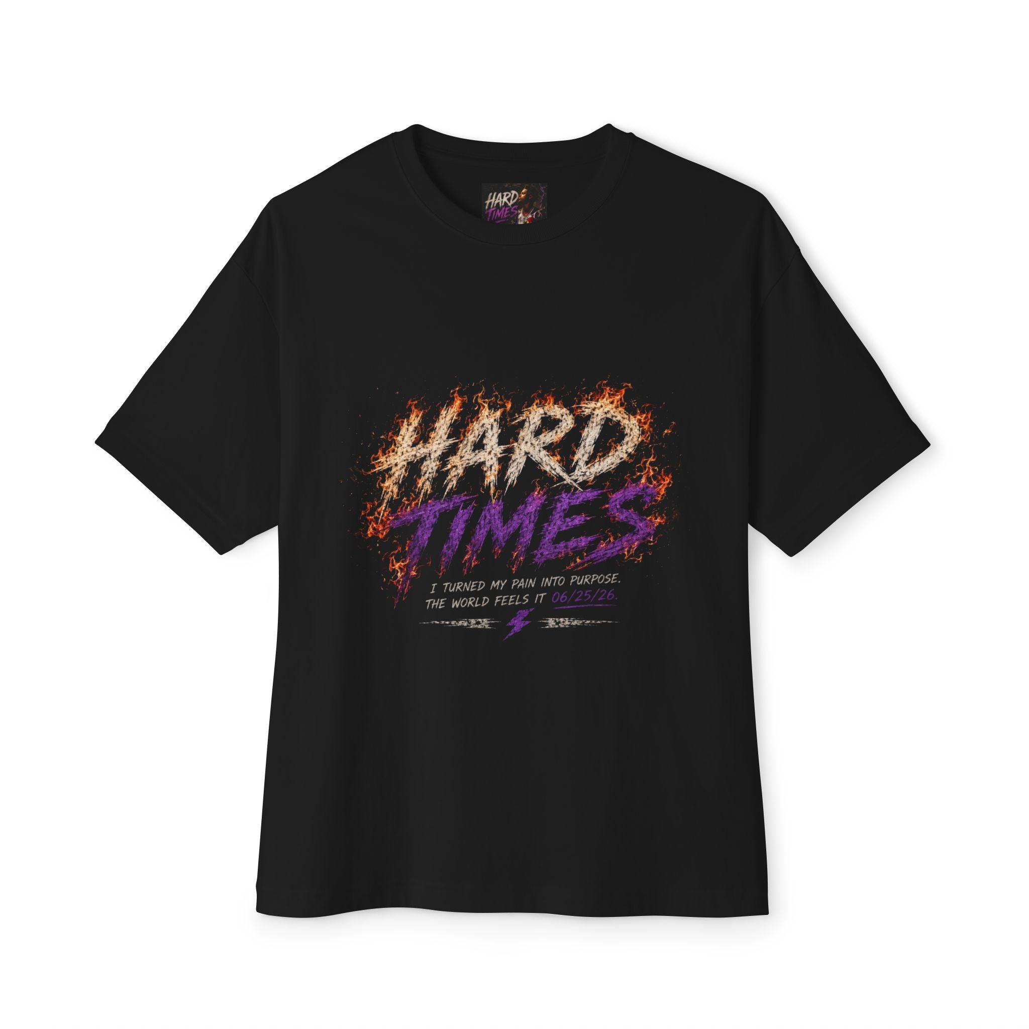 Hard Times Oversized Graphic Tee — T-Shirt