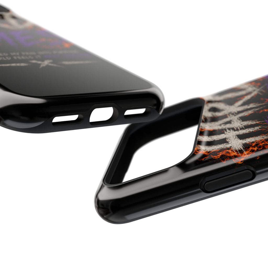 Impact-Resistant Phone Case — "HARD TIMES" Flame Graphic, Motivational Quote