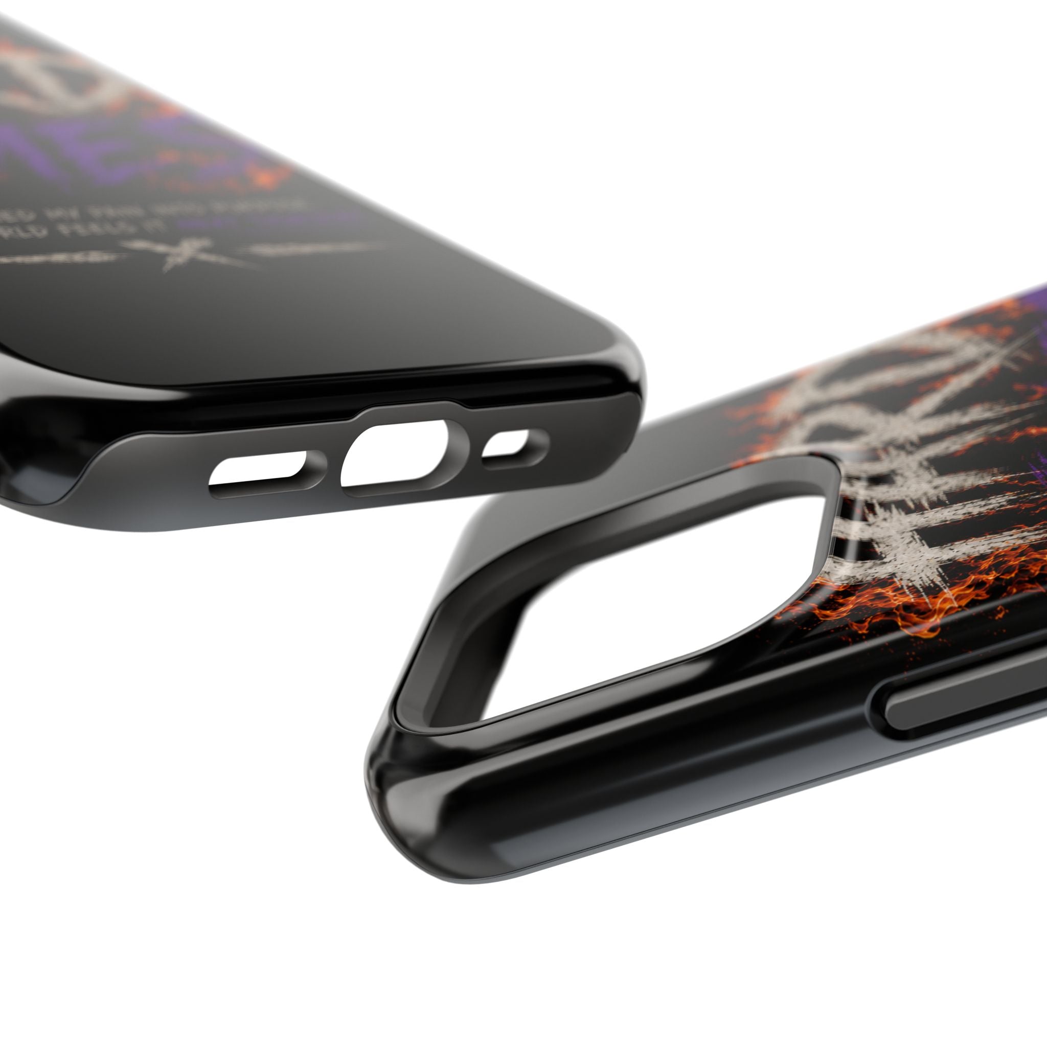 Impact-Resistant Phone Case — "HARD TIMES" Flame Graphic, Motivational Quote