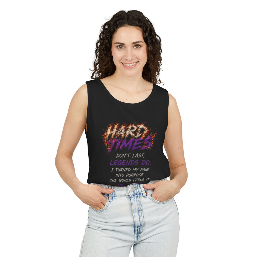 Tank Top — "Good Times Don't Last, Legends Do" Motivational Graphic Tank