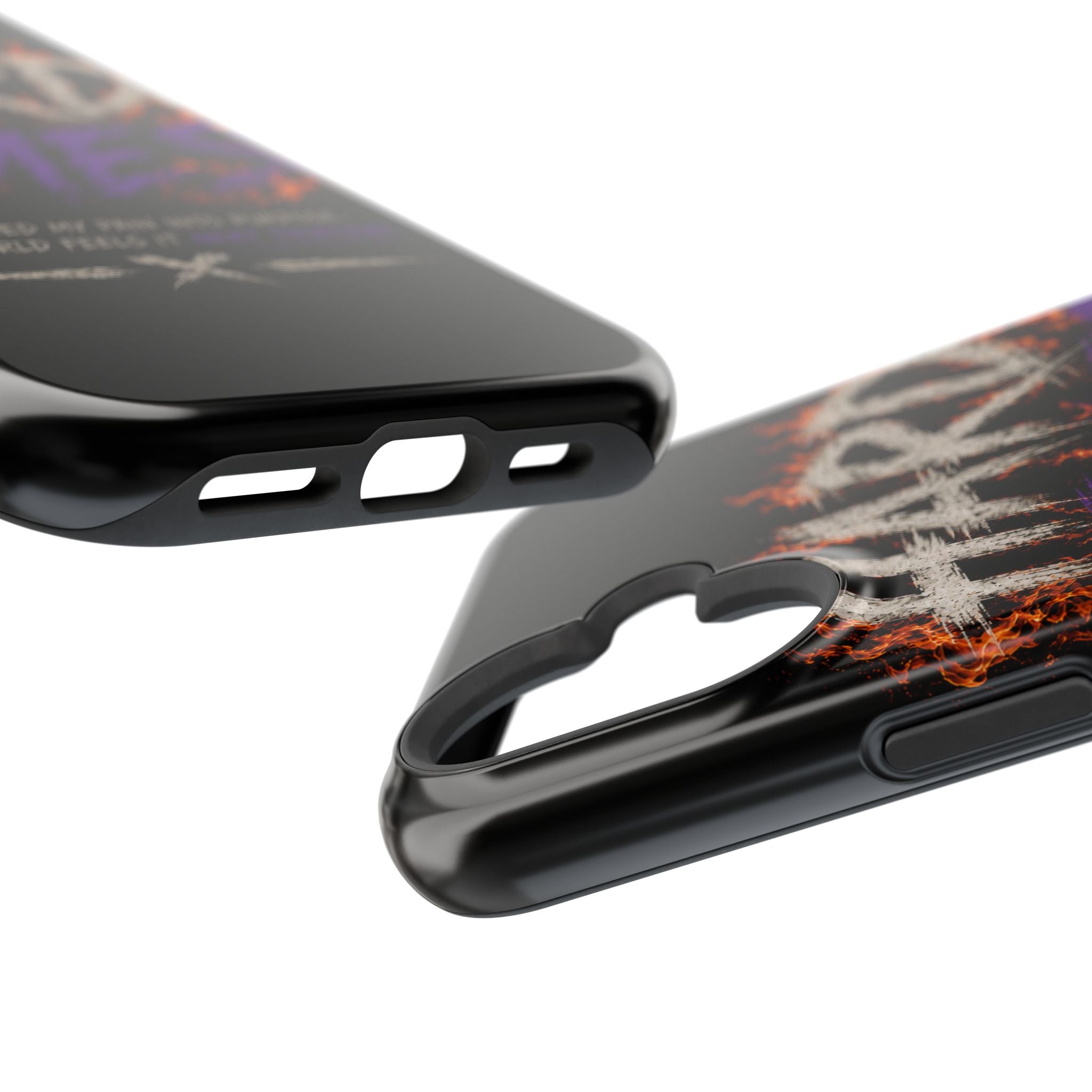 Impact-Resistant Phone Case — "HARD TIMES" Flame Graphic, Motivational Quote