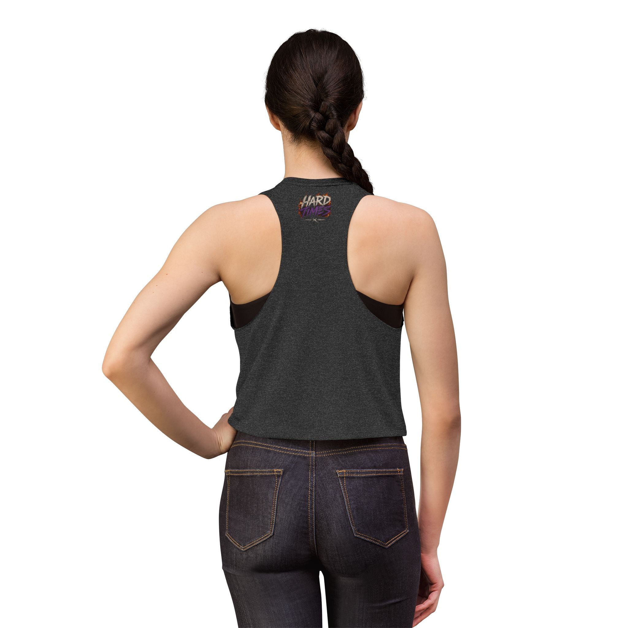 Hard Times Crop Top — Retro Grunge Graphic Women's Tank